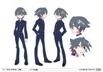 bangs boy_(i_can_friday_by_day!) character_name character_sheet gakuran grey_hair i_can_friday_by_day! japan_animator_expo loafers male_focus multiple_views official_art orange_eyes sanpaku school_uniform shoes swept_bangs take_(illustrator) turnaround 