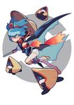  bad_id bad_pixiv_id bandages blue_eyes blue_hair crossover gen_3_pokemon hat japanese_clothes poke_ball pokemon pokemon_(creature) pokemon_(game) ponytail ppo-p sayo_samonji snorunt sword tantou touken_ranbu weapon 