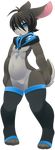  3_toes alpha_channel black_hair blue_eyes digitigrade featureless_crotch fur grey_fur hair lagomorph legwear looking_at_viewer male mammal nude open_mouth phation plain_background rabbit rudragon toes transparent_background 