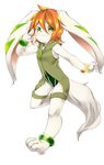  animal_ears azuki_akizuki freedom_planet furry green_eyes milla_basset orange_hair simple_background smile solo tail white_background 
