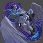  2015 blue_eyes blue_hair crown cutie_mark equine female friendship_is_magic glowing hair horn mammal my_little_pony necklace princess_luna_(mlp) santagiera solo winged_unicorn wings 