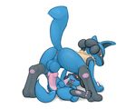  2015 all_fours anal anal_penetration animal_genitalia anthro anus backsack balls barefoot big_balls butt canine canine_penis cum digital_media_(artwork) digitigrade duo erection frown fur hindpaw jackal jetshark knot larger_male looking_back lucario lying male male/male mammal nintendo nude on_back on_floor open_mouth orgasm pawpads paws penetration penis perineum plain_background pok&eacute;mon precum precum_string raised_tail rear_view red_eyes riolu sex sharp_teeth size_difference smaller_male smile spikes spread_legs spreading teeth tongue video_games white_background 