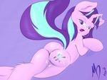  2015 bigger_version_at_the_source blue_eyes butt cum cum_on_butt cum_on_face cutie_mark equine female friendship_is_magic hair horn mammal mdgusty my_little_pony starlight_glimmer_(mlp) two_tone_hair unicorn 