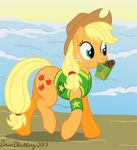  applejack_(mlp) brian_mcpherson clothing equine female feral friendship_is_magic hat horse mammal my_little_pony pony seed snow solo vest winter 