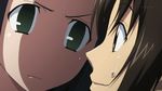  1boy 1girl animated animated_gif brown_hair face green_eyes hata_ranko seitokai_yakuindomo short_hair sweatdrop tsuda_takatoshi 