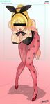  arms_behind_back ayase_eli bar_censor bare_shoulders bent_over blonde_hair blue_eyes blush body_writing breasts bunnysuit censored hairband hanging_breasts high_heels huge_breasts identity_censor katsurai_yoshiaki love_live! love_live!_school_idol_project open_mouth pantyhose pink_legwear ponytail recording signature solo standing striped striped_legwear thigh_gap translated trembling vertical-striped_legwear vertical_stripes viewfinder 