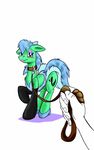  2015 bdsm blue_eyes bondage bound burlesque clothing collar cosplay crossdressing cutie_mark equine fur gag hair horse invalid_tag leash leotard looking_at_viewer male mammal miss_kitty_mouse my_little_pony naivintage pony ribbons showgirl solo spearmint_(character) suggestive 