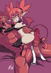  1boy 1girl ass bat_wings beard belt bigdead93 boots bottomless buttjob demon_girl demon_tail disgaea earring earrings elbow_gloves etna facial_hair girl_on_top gloves grin high_heel_boots high_heels jewelry large_penis naughty_face penis pointy_ears red_eyes red_hair smile succubus tail tailjob thigh_boots thighhighs uncensored wings 