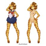  amadeen anthro breasts celine_louison clothing cosplay female giraffe giraffid hair mammal off/on pose sailor_moon_(series) sailor_suit solo 