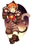  ;d akakura animal_costume animal_ears bell blush bow cat_costume cat_ears cat_tail cross dress fang fur gloves green_eyes hairband hoshizora_rin jingle_bell love_live! love_live!_school_idol_project one_eye_closed open_mouth orange_hair paw_gloves paw_shoes paws shoes short_hair smile solo tail thighhighs 