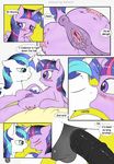  anus colored comic cutie_mark dialogue digital_media_(artwork) english_text equine fearingfun female friendship_is_magic greyscale horn incest kissing male male/female mammal monochrome my_little_pony penis pussy shining_armor_(mlp) teats text twilight_sparkle_(mlp) unicorn winged_unicorn wings 
