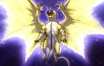  ambiguous_gender capcom claws dragon elder_dragon feral glowing gold_scales horn monster_hunter scales scalie shagaru_magala solo video_games wings yellow_eyes 