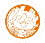  company_name fangs haramaki hawaiian_shirt heart heart_eyes jibanyan lowres monochrome no_humans notched_ear official_art open_clothes open_mouth open_shirt orange_(color) shirt solo transparent_background youkai youkai_watch youkai_watch:_rakuen_hawaii_de_geragerapo!! 