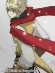  blonde_hair green_eyes guy_cecil lowres male_focus scarf snow solo tales_of_(series) tales_of_the_abyss 
