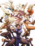  absurdres anklet arnold_tsang ass bandages barefoot black_hair blonde_hair blue_sailor_collar breasts brown_hair bun_cover buruma cammy_white china_dress chinese_clothes chun-li converse crimson_viper dark_skin double_bun dougi dress elena_(street_fighter) feet garrison_cap hagoromo hat headband heart highres ibuki_(street_fighter) jewelry juli juni kanzuki_karin kasugano_sakura kicking large_breasts leotard makoto_(street_fighter) multiple_girls muscle ninja pantyhose pelvic_curtain pompadour rainbow_mika red_sailor_collar rose_(street_fighter) sailor_collar scan school_uniform serafuku shawl shoes short_hair sneakers street_fighter thick_thighs thighs udon_entertainment 