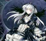  dress frills hairband mtyy purple_eyes ribbon rozen_maiden solo suigintou white_hair wings 