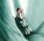  bad_id bad_pixiv_id brown_hair dress green_eyes hair_over_one_eye iseki_(kuroshura_no_tabiji) long_hair rozen_maiden solo suiseiseki 