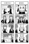  4koma :&lt; ^_^ closed_eyes comic greyscale iinchou_(trouble_spirit) minami_(colorful_palette) monochrome multiple_4koma multiple_girls o_o original sawatari_riko takanashi_kiyomi translated trouble_spirit! yokomiya_satsuki 