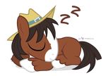  2015 brown_hair cowboy_hat dm29 equine friendship_is_magic hair hat horse lying male mammal my_little_pony pony sleeping solo troubleshoes_(mlp) young zzz 