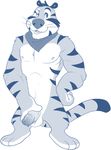  2015 anthro balls feline humanoid_penis male mammal mynosylexia nipples penis precum solo standing tiger tony_the_tiger 