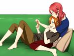  bad_id bad_pixiv_id barefoot capri_pants couch couple digital_media_player earphones inuzuka_bouru kousaka_honoka love_live! love_live!_school_idol_project multiple_girls nishikino_maki pants shared_earphones yuri 