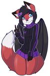  anthro bottomless bow canine clothed clothing digital_media_(artwork) edit facial_piercing fox girly hair half-dressed invalid_tag kimpze looking_at_viewer male mammal nose_piercing nose_ring partially_clothed piercing pinup polo pose shirt short_hair smile solo teasing zyira 