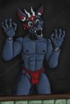  2015 abs animatronic anthro bandanna biceps bipedal black_nose bulge canine claws clothed clothing facial_piercing fangs five_nights_at_freddy&#039;s fur green_eyes grin half-dressed horn invalid_tag jewelry jockstrap looking_at_viewer machine male mammal mechanical metalsmile muscles nipple_piercing nipples nose_piercing nose_ring paws pecs piercing robot septum_piercing solo standing teeth toned topless underwear video_games wolf 