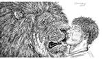  bestiality dakota-bear feline feral human interspecies kissing lion male male/male mammal 