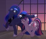  2015 absurd_res anatomically_correct anatomically_correct_pussy animal_genitalia anus blue_eyes blush butt clitoral_winking clitoris cutie_mark dock duo equine equine_pussy eyes_closed female female/female feral friendship_is_magic hair hi_res horn inside long_hair mammal my_little_pony nipple_suck open_mouth pegasus princess_luna_(mlp) pussy pussy_juice raised_leg ratofdrawn sucking twilight_sparkle_(mlp) winged_unicorn wings 