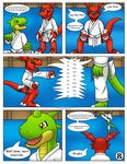  comic digimon dojo dragon guilmon invalid_color karate reptile scalie text 