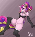  anthro breasts candy clothing equine friendship_is_magic gloves horn legwear lingerie lollipop mammal my_little_pony necklace poisindoodles ponytail princess_cadance_(mlp) pussy stockings suggestive winged_unicorn wings 