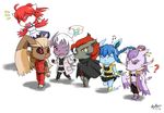  2011 ? absol anthro black_hair black_sclera blue_fur blue_hair breasts brown_fur chibi claws clothed clothing cute dress eeveelution eyes_closed female fur glaceon gloves green_eyes grey_fur group hair horn jacket latias legendary_pok&eacute;mon long_hair lopunny male mienshao navel nintendo one_eye_closed pants plain_background pok&eacute;mon pok&eacute;morph purple_fur red_eyes red_hair skykain slit_pupils smile thought_bubble video_games white_background white_fur wings yellow_eyes zoroark 