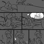  :d antlers blush cervine comic deer eyes_closed female horn kissing lagomorph lying male mammal night on_side pillow rabbit sleeping slypon smile teasing tongue tongue_out uncomfortable 