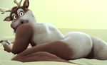  anthro anthrofied balls bent_over big_butt butt cervine disney edit frozen frozen_(movie) male mammal nude oystercatcher7 photo_manipulation photomorph reindeer sven_(frozen) 