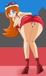  ass blue_eyes mona mona_(warioware) nintendo orange_hair pants warioware 