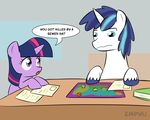  2014 blue_eyes blue_hair dice empyu english_text equine female friendship_is_magic hair horn horse male mammal my_little_pony open_mouth pony purple_eyes role-playing_game shining_armor_(mlp) text twilight_sparkle_(mlp) unicorn young 