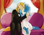 2015 anthro bride equine female friendship_is_magic groom horn husband_and_wife kissing male mammal my_little_pony prince_blueblood_(mlp) skecchiart trixie_(mlp) unicorn 