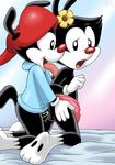  animaniacs brothers dot_warner female flower from_behind hat hindpaw incest male paws penetration penis plant pussy sex sibling sister toony warner yakko_warner young 