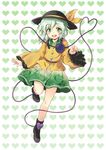  green_eyes green_hair hat hat_ribbon heart heart_of_string hirasaka_makoto komeiji_koishi long_sleeves ribbon shirt skirt solo third_eye touhou wide_sleeves 