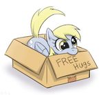  2015 box cardboard_box cutie_mark derp_eyes derpy_hooves_(mlp) eating english_text equine female friendship_is_magic hair mammal my_little_pony pegasus plain_background solo ta-na text white_hair wings yellow_eyes 