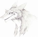  2012 anthro blood female fur monochrome nude old plain_background rain_silves ransaryong sergal slit_pupils solo warpaint white_background 