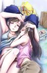  black_hair closed_eyes jason_(kaiten_kussaku_kikou) long_hair multiple_girls original sleeping yuri 