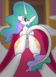  2015 anatomically_correct anatomically_correct_pussy animal_genitalia anus ardupi cutie_mark equine equine_pussy female feral friendship_is_magic hair horn looking_at_viewer looking_back lying mammal multicolored_hair my_little_pony on_front open_mouth presenting princess_celestia_(mlp) puffy_anus pussy solo teats winged_unicorn wings 
