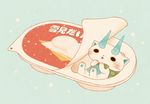  bad_id bad_pixiv_id blue_background blush furoshiki kanacho komasan no_humans open_mouth oversized_object simple_background solo star youkai youkai_watch 