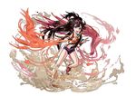  :d alternate_costume black_hair blue_eyes buruma egyptian eyeshadow gym_uniform hair_tubes hairband highres kei_(keiclear) long_hair makeup nephthys_(p&amp;d) open_mouth puzzle_&amp;_dragons simple_background smile solo v white_background 
