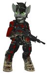  armor black_hair cheesuschrisph_(character) dirt equine facial_hair goatee green_eyes gun hair halo horse male mammal my_little_pony odst pony ranged_weapon rifle unsc video_games weapon weaponry 