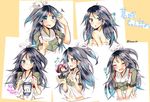  angry armor black_hair bruise collage fairy_(kantai_collection) green_eyes hair_ribbon highres injury jewelry kantai_collection katsuragi_(kantai_collection) kuuya_(ayahata43) long_hair naked_towel ponytail reppuu_(kantai_collection) ribbon ring towel translated twitter_username wedding_ring 