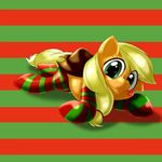  2015 applejack_(mlp) behind-space clothing cute earth_pony equine female feral friendship_is_magic horse mammal my_little_pony pony smile socks solo 