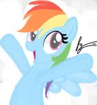  big_eyes blue_fur equine female friendship_is_magic fur hair horse jessesmash32 mammal multicolored_hair my_little_pony open_mouth plain_background pony rainbow_dash_(mlp) rainbow_hair smile solo white_background wings 
