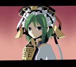  blue_eyes green_hair letterboxed rod_of_remorse shiki_eiki solo touhou uiru 